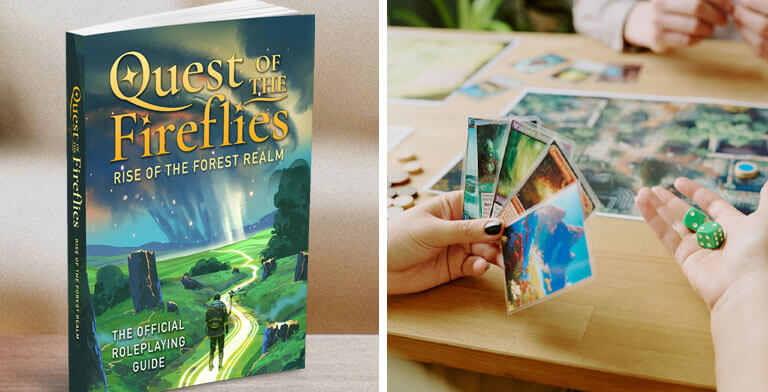 A printed board game manual