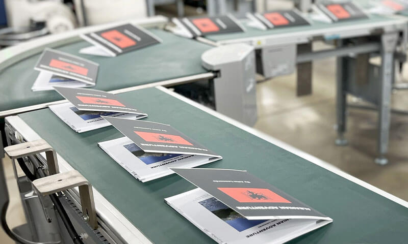 Books being printed at the Onpress facility